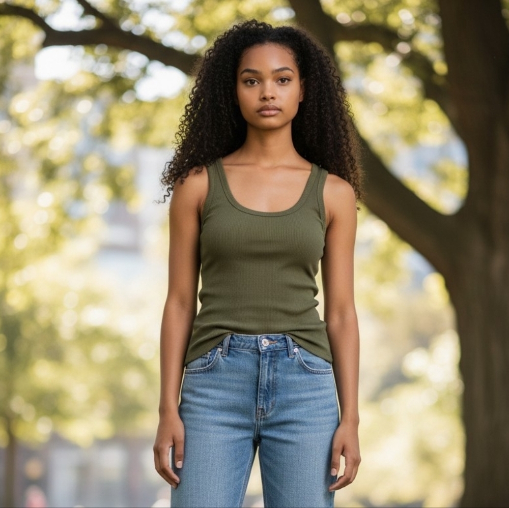 GUESS Army Green 💚 "Perfect Tank" Top